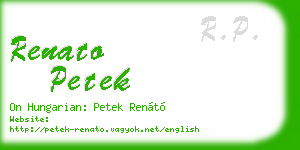 renato petek business card